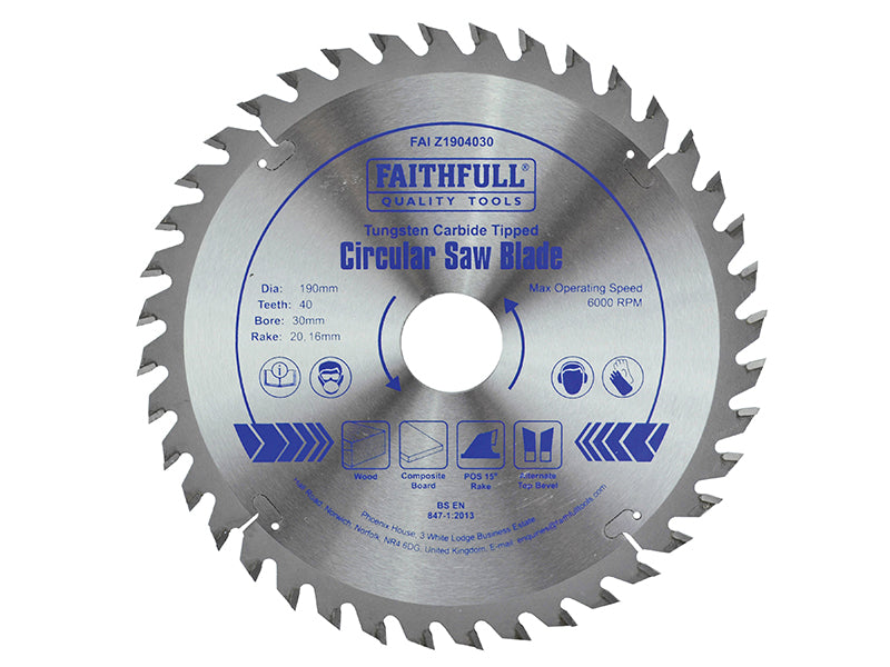 Faithfull Professional TCT Circular Saw Blade