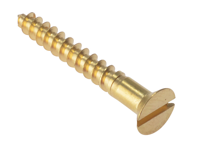 ForgeFix Wood Screws, Slotted, CSK, Brass