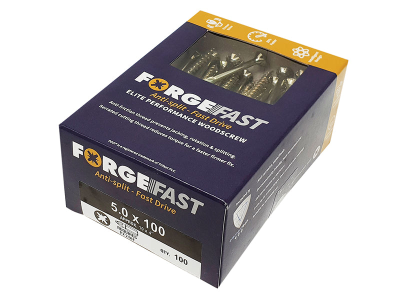 ForgeFix ForgeFast Pozi Compatible Wood Screws, Box