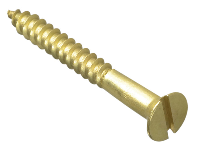 ForgeFix Wood Screws, Slotted, CSK, Brass