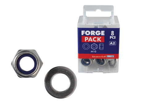 ForgeFix Hexagonal Nuts with Nylon Inserts, S/S