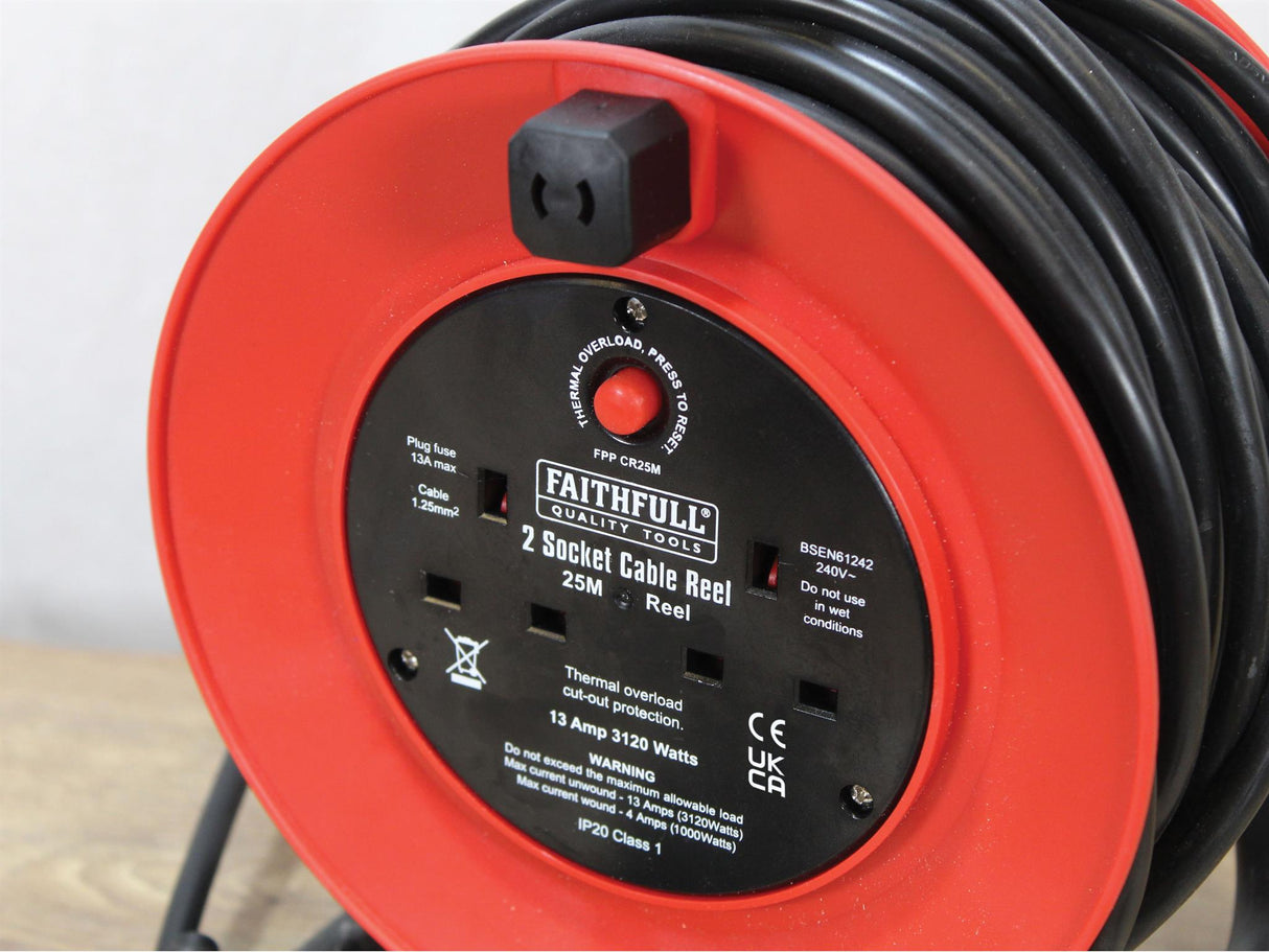 Faithfull Power Plus Open Drum Cable Reel