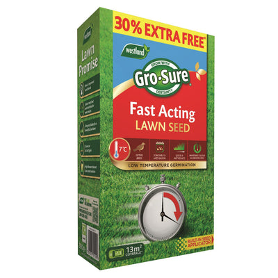 Gro-Sure Fast Acting Lawn Seed 10m² + 30% Free