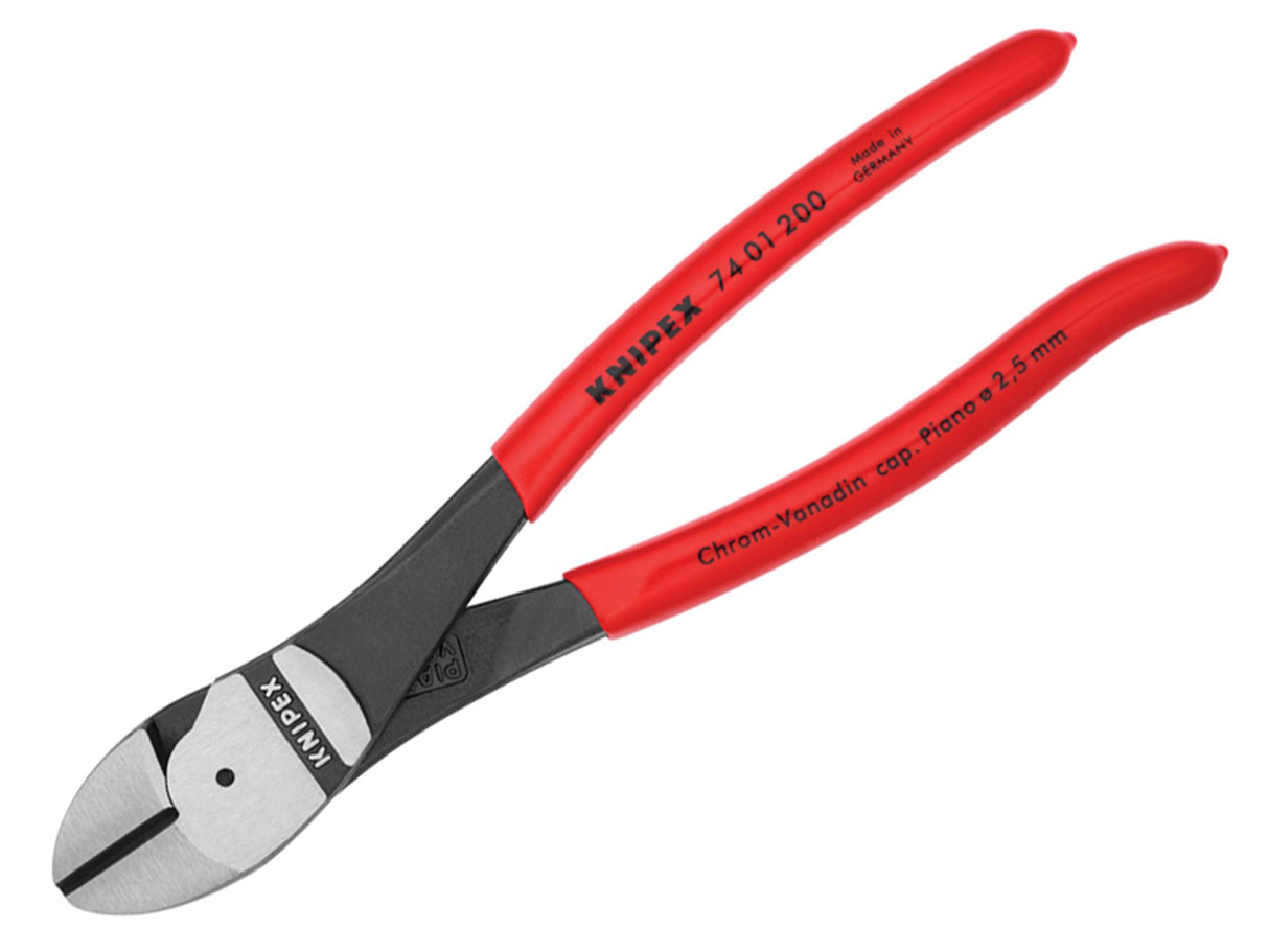Knipex 74 01 Series High Leverage Diagonal Cutters, PVC Grips