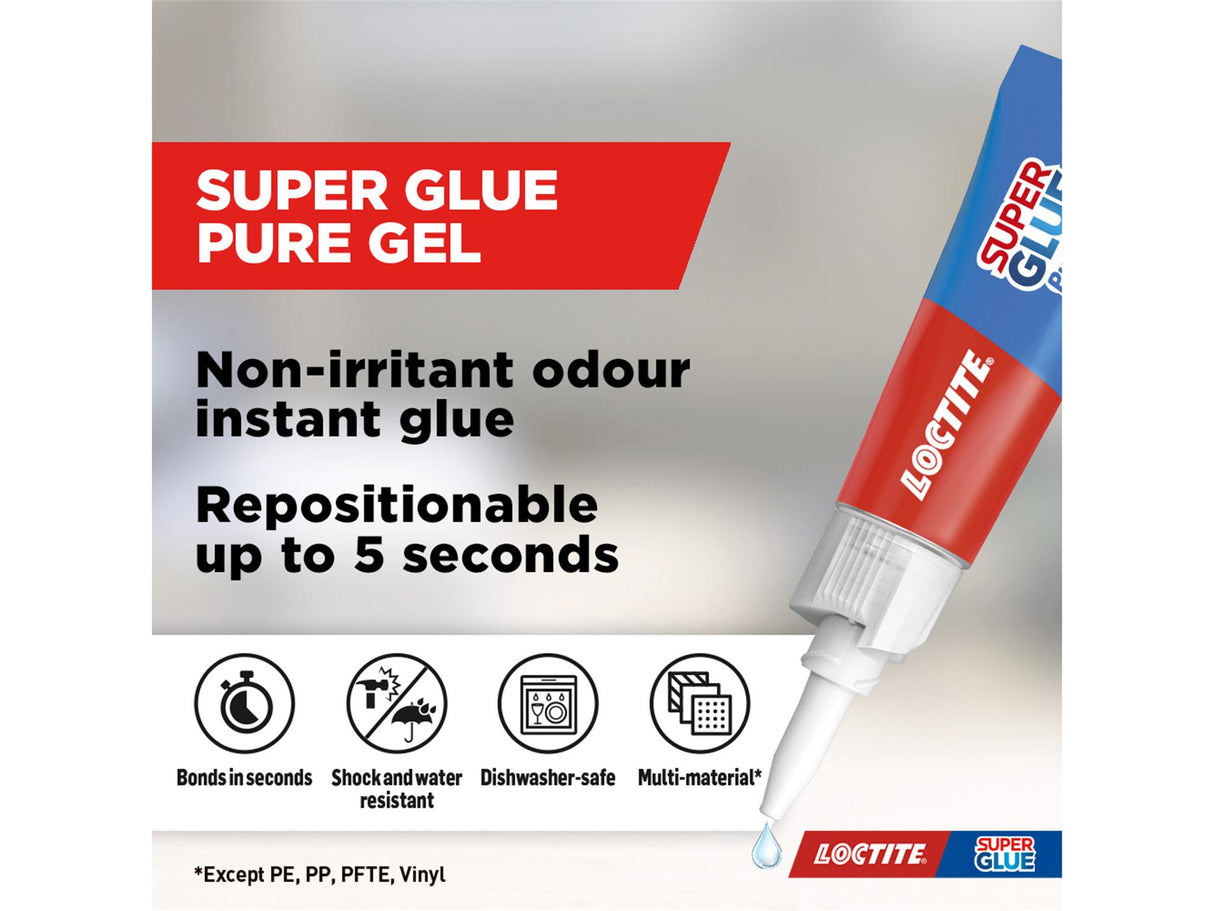 Loctite Super Glue Pure Gel, Tube 3g