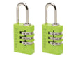 Master Lock Aluminium  3-Digit Combination 20mm Padlock Colour x 2
