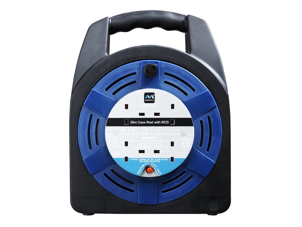 Masterplug Case Reels 20 Metre 4 Socket 13A