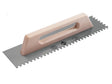 RUBI TILING TOOLS Notched Steel Trowel Wooden Handle 19in