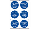 Scan Fire Door Keep Locked Shut - 6 PVC Signs 100 x 100mm