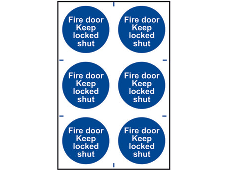 Scan Fire Door Keep Locked Shut - 6 PVC Signs 100 x 100mm