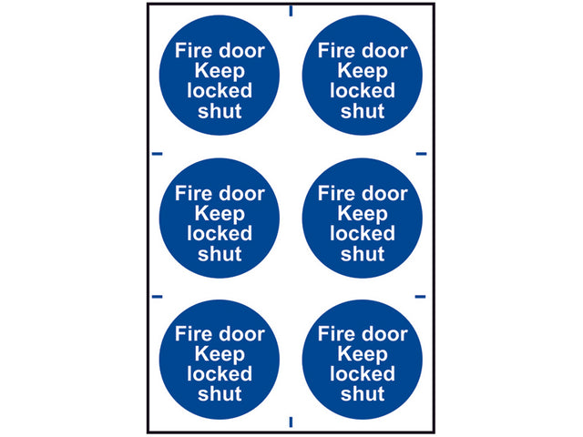 Scan Fire Door Keep Locked Shut - 6 PVC Signs 100 x 100mm