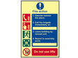 Scan Fire Action Procedure - Photoluminescent Sign 200 x 300mm