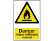 Scan Danger Highly Flammable Material - PVC Sign 200 x 300mm