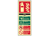 Scan Fire Extinguisher Composite CO2 - Photoluminescent 75 x 200mm