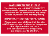 Scan Building Site Warning to Public & Parents - PVC Sign 600 x 400mm