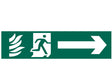 Scan Running Man Arrow Right - PVC Sign 200 x 50mm
