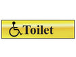 Scan Disabled Toilet - Polished Brass Effect 200 x 50mm