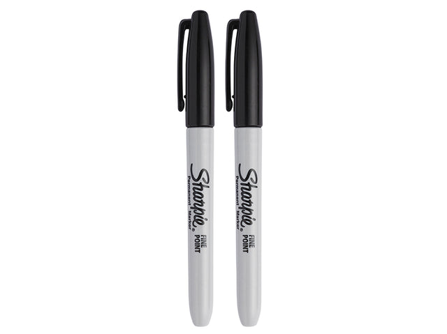 SharpieÂ® Fine Tip Permanent Marker Black (Pack 2)
