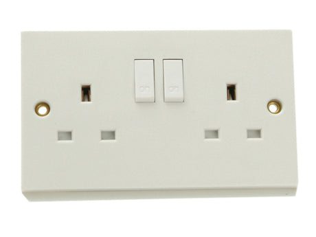 SMJ Switched Socket 2-Gang 13A Trade Pack