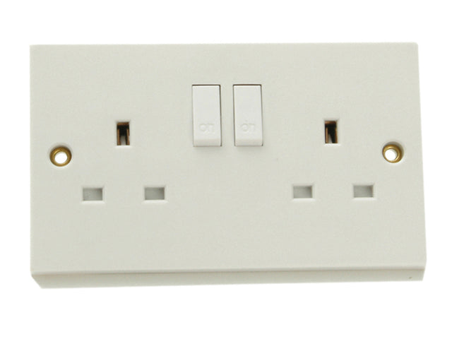 SMJ Switched Socket 2-Gang 13A Trade Pack