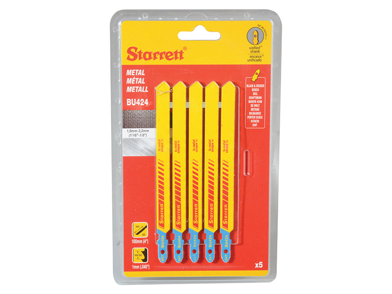 Starrett BU424-5 Metal Cutting Jigsaw Blades Pack of 5