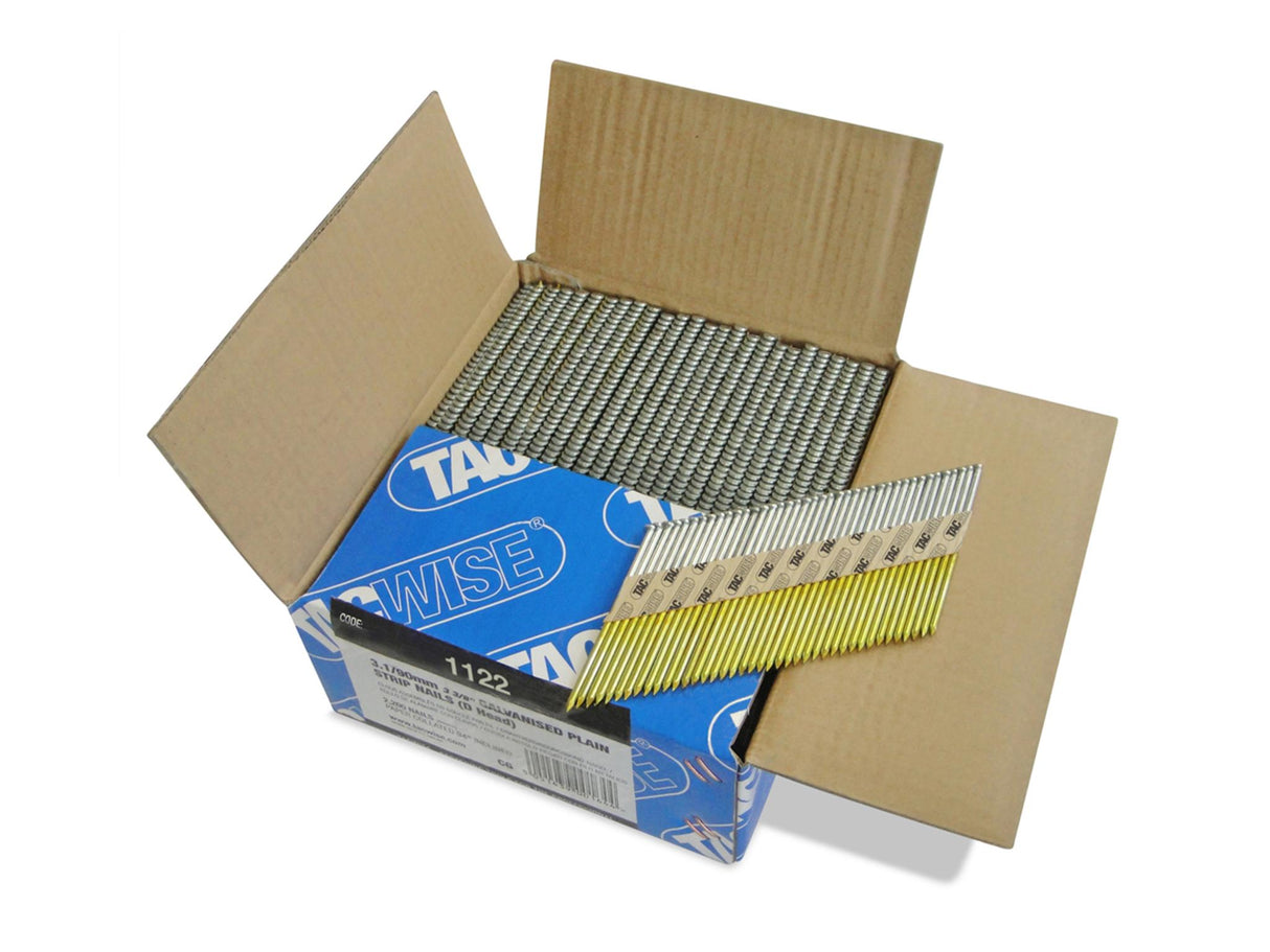 Tacwise 34° Extra Galvanised Framing Plain Shank Nails Type 3.1/90mm (2200)