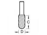 Trend S49/3 x 6mm STC Solid Carbide Bullnose Burr 10 x 20mm