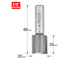 Trend Two Flute Cutter TCT, 1/2in