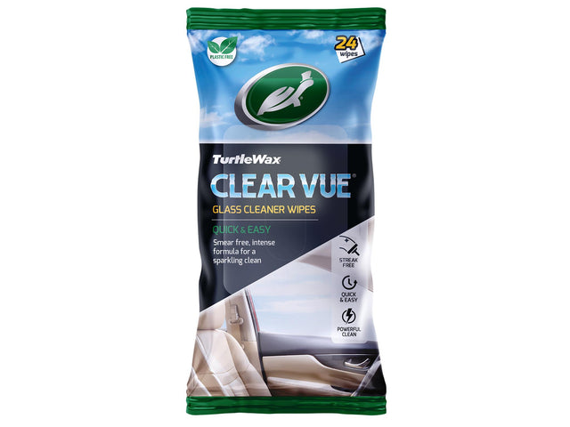 Turtle Wax Clear Vue Glass Cleaner Wipes (Pack of 24)