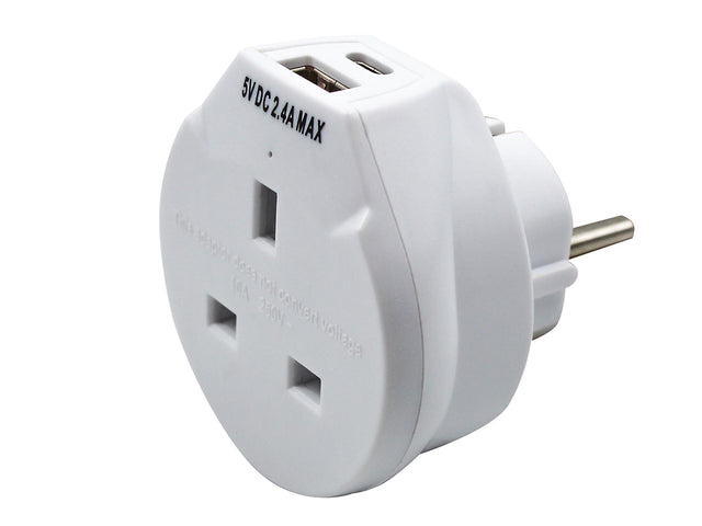 Uni-Com Travel Socket with USB Charger