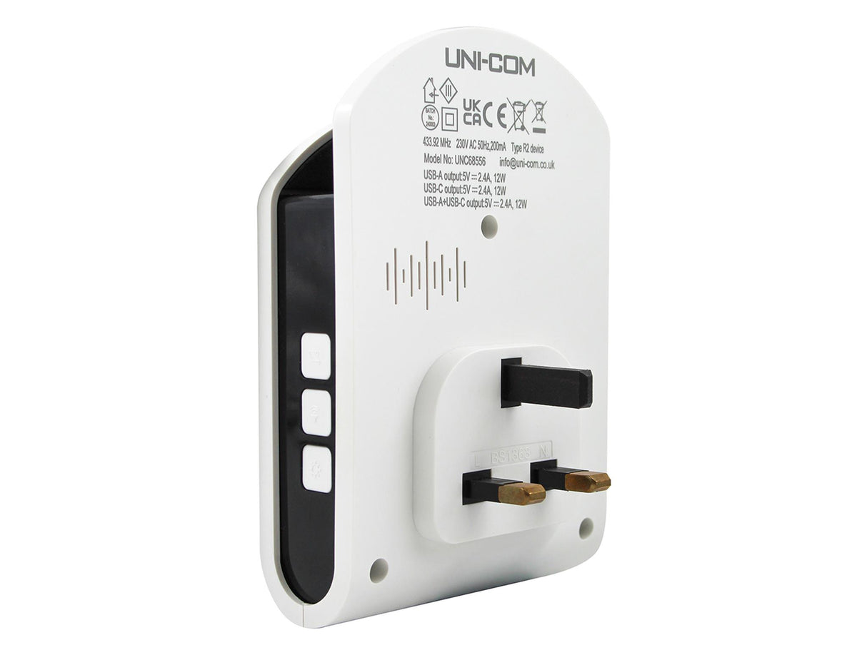 Uni-Com Plug-in Door Chime with USB Charger