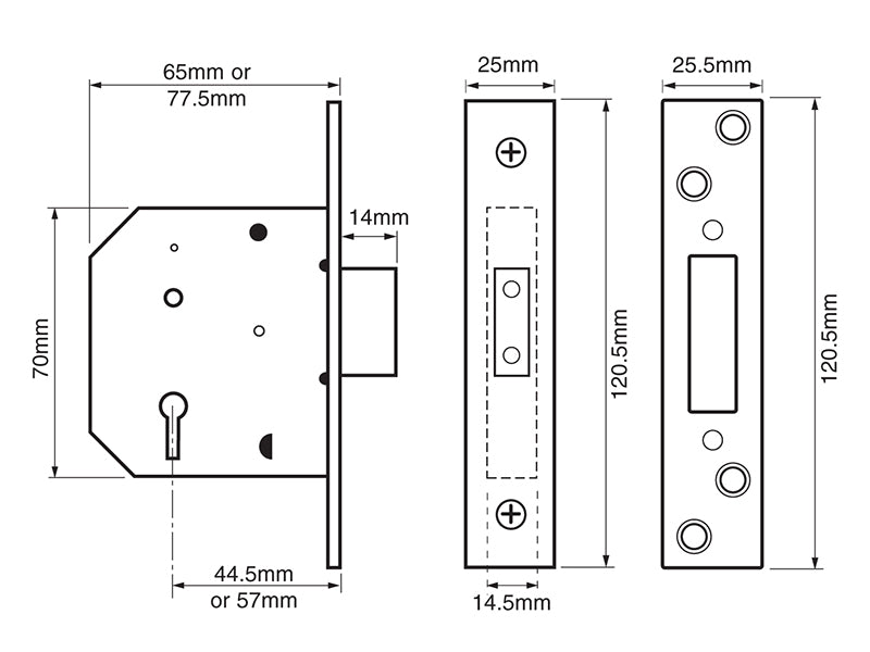 UNION 2101 5 Lever Mortice Deadlock