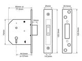 UNION 2101 5 Lever Mortice Deadlock