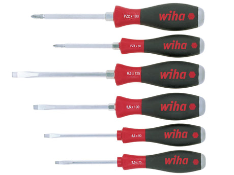 Wiha SoftFinish® SL/PZ Hex Blade Screwdriver Set, 6 Piece