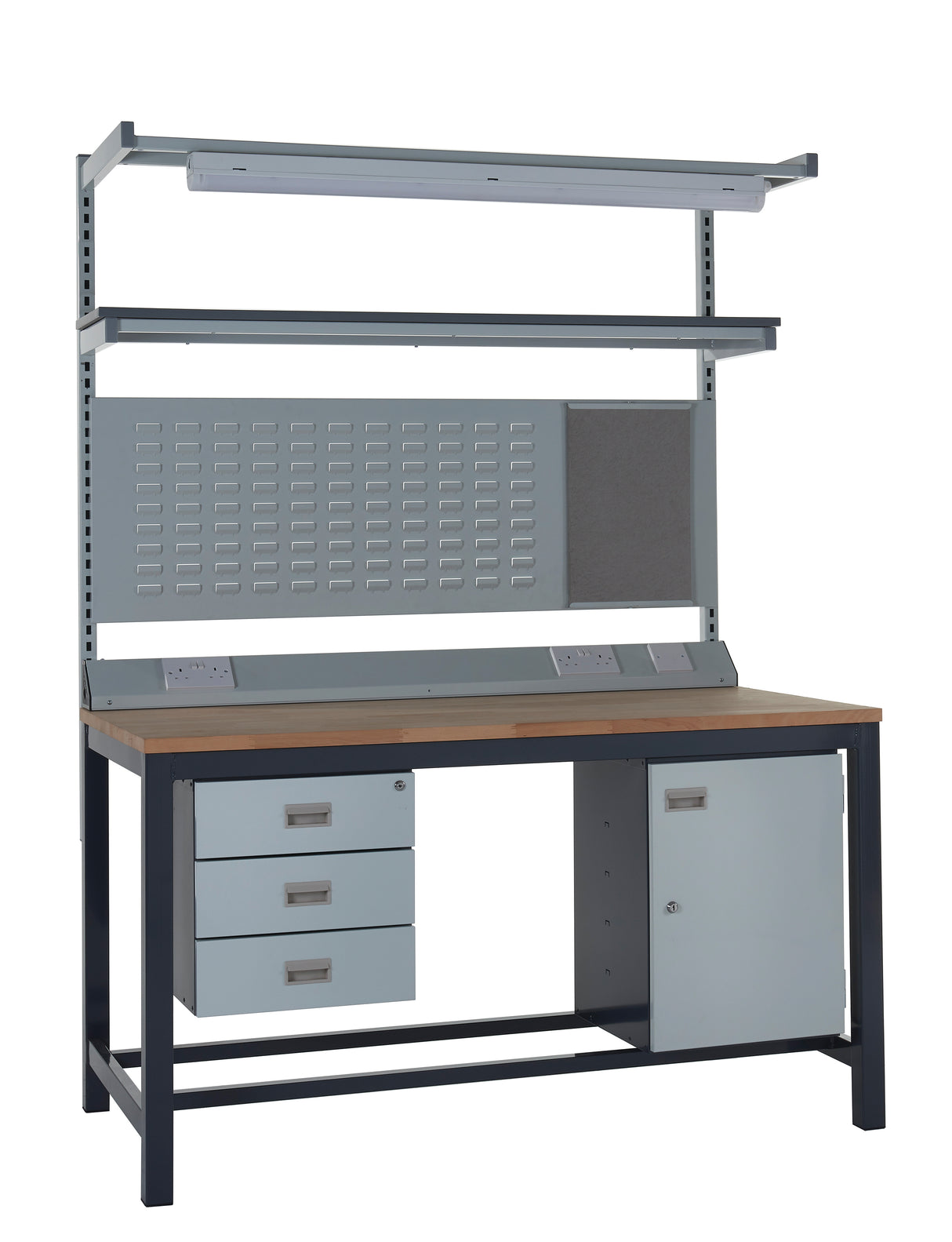 Kit 7 - 1200mm Heavy Duty Workbench With Accessories - Solid Beech Worktop
