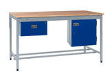 Kit 2 - 1200mm Square Tube Workbench With Accessories - Solid Beech Worktop