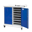 Large Laptop & Tablet Storage Trolley 1200x1040x660 - 16 Tiers, 2 Doors - Blue