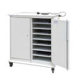 Large Laptop & Tablet Storage Trolley 1200x1040x660 - 16 Tiers, 2 Doors - Light Grey