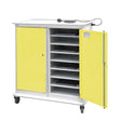 Large Laptop & Tablet Storage Trolley 1200x1040x660 - 16 Tiers, 2 Doors - Yellow