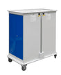 Narrow Aisle Laptop & Tablet Storage Trolleys 1200x525x1220 - 16 Tiers, 4 Doors - Blue