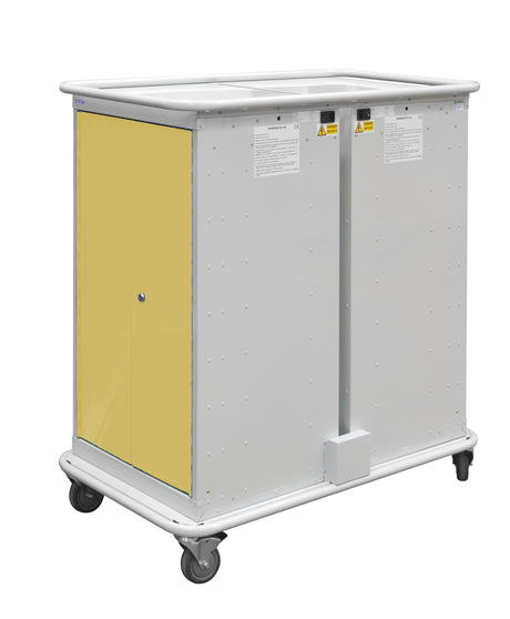 Narrow Aisle Laptop & Tablet Storage Trolleys 1200x525x1220 - 16 Tiers, 4 Doors - Yellow