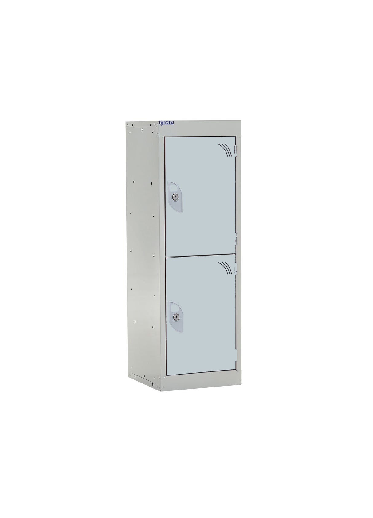 School Locker 955x300x300mm - 2 Compartments - Light Grey