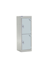 School Locker 955x300x300mm - 2 Compartments - Light Grey