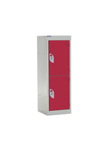 School Locker 955x300x300mm - 2 Compartments - Red