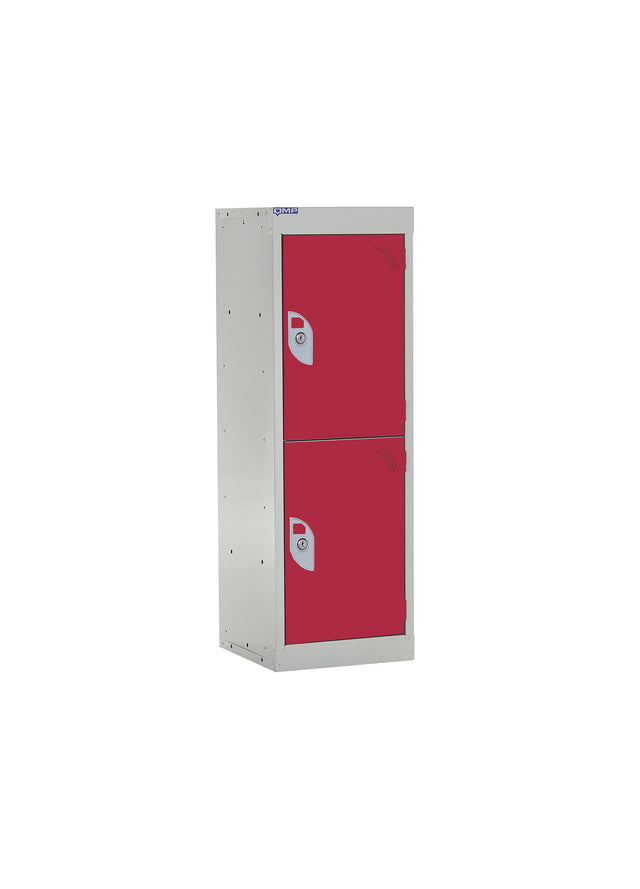 School Locker 955x300x450mm - 2 Compartments - Red