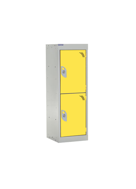 School Locker 955x300x300mm - 2 Compartments - Yellow