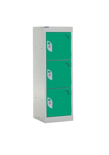 School Locker 955x300x300mm - 3 Compartments - Green