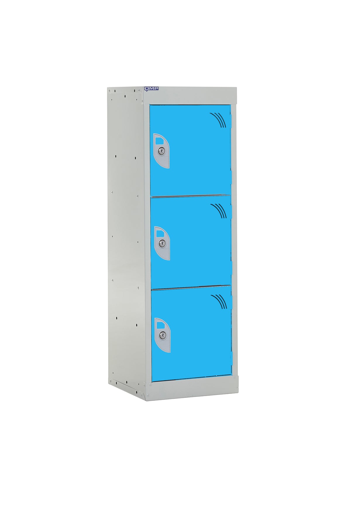 School Locker 955x300x300mm - 3 Compartments - Light Blue