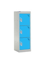 School Locker 955x300x300mm - 3 Compartments - Light Blue