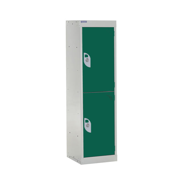 Spectrum School Locker 1235x300x450mm - 2 Compartments - Guava Green
